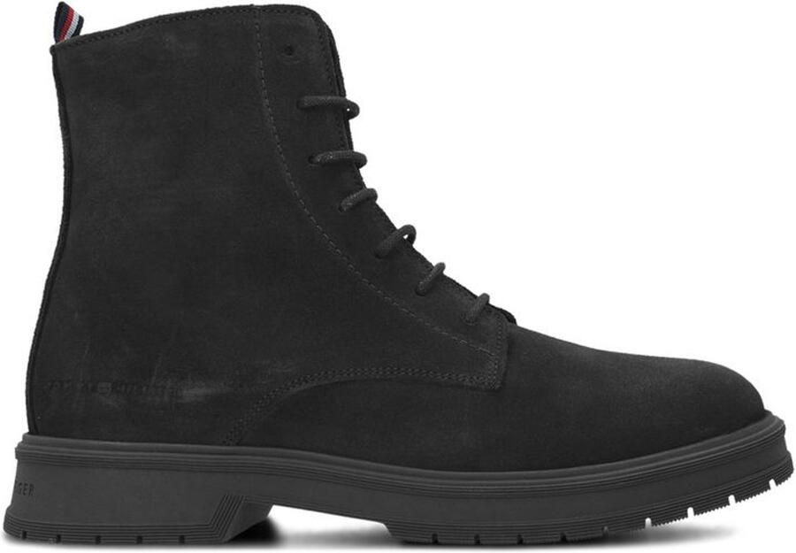 Tommy Hilfiger Heren Veterschoenen Veterboot Suede Zwart
