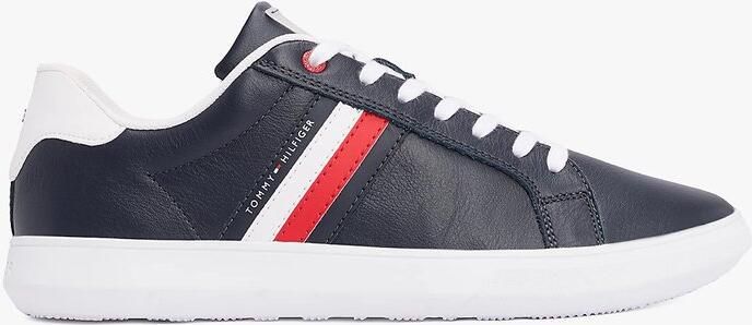 Tommy Hilfiger Sneakers ESSENTIAL LEATHER CUPSOLE vrijetijdsschoen lage schoen veterschoen met typische strepen - Foto 4