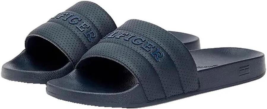 Tommy Hilfiger Pad Perf Pool Slippers Blauw Man