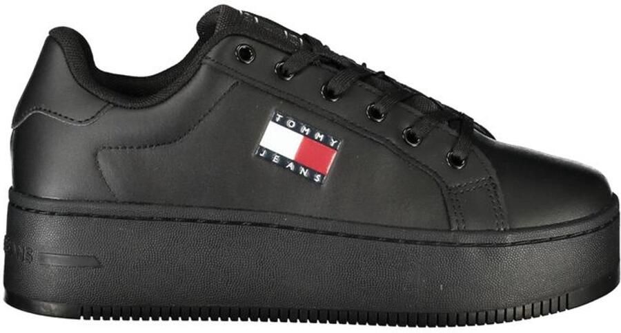 TOMMY JEANS Plateausneakers TJW RETRO BASKET FLATFORM ESS met logo-tekst in de zool vrijetijdsschoen lage schoen veterschoen - Foto 2