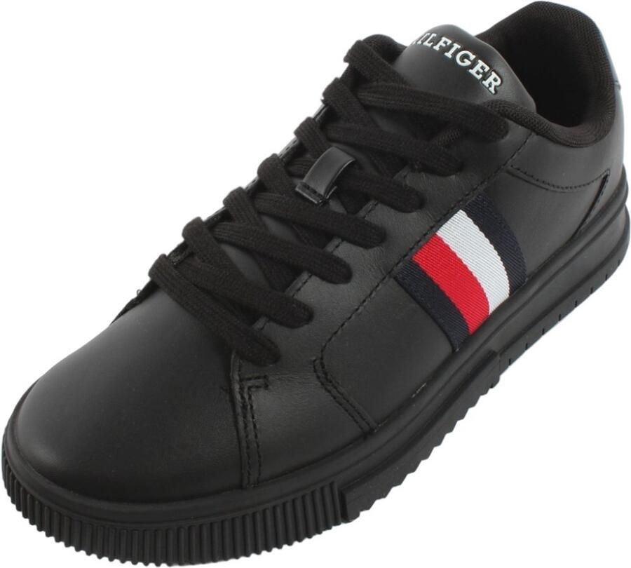 Tommy Hilfiger Sneakers ICON COURT LTH STRIPES veterschoenen vrijetijdsschoen lage schoen met gewatteerde schaprand - Foto 2