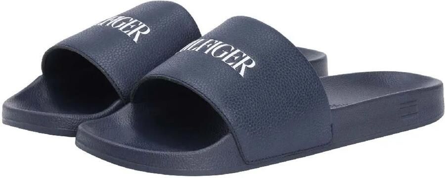 Tommy Hilfiger Slippers HILFIGER PRINT TUMBLE POOL SLIDE pantoffel zomerschoen strandschoen met logo