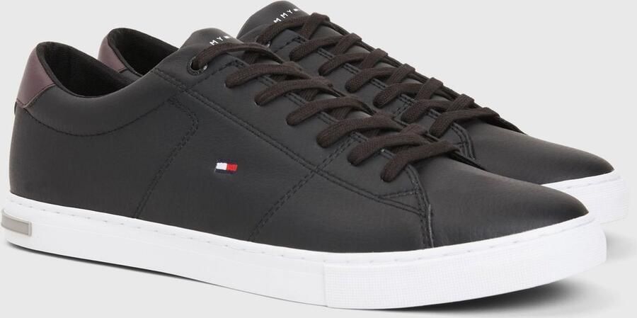 Tommy Hilfiger Sneakers ESSENTIAL LEATHER DETAIL VUL vrijetijdsschoen halfschoen veterschoen met gepolsterde schacht