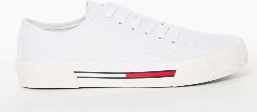 Tommy Hilfiger Tommy Jeans Serie Witte Dames Sneakers met Veters en Logo Oorspronkelijke Verpakking