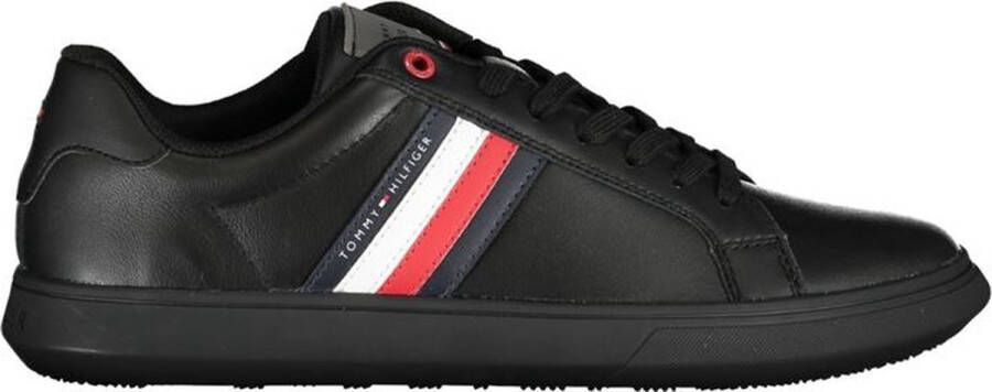 Tommy Hilfiger Sneakers ESSENTIAL LEATHER CUPSOLE met typische strepen vrijetijdsschoen lage schoen veterschoen