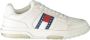 Tommy Hilfiger Sportieve witte vetersneakers met contrastdetails en logoprint White Heren - Thumbnail 1