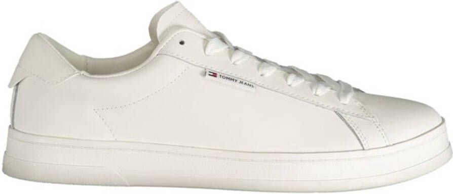 TOMMY JEANS Sneakers TJM LEATHER LOW CUPSOLE met label vrijetijdsschoen lage schoen veterschoen