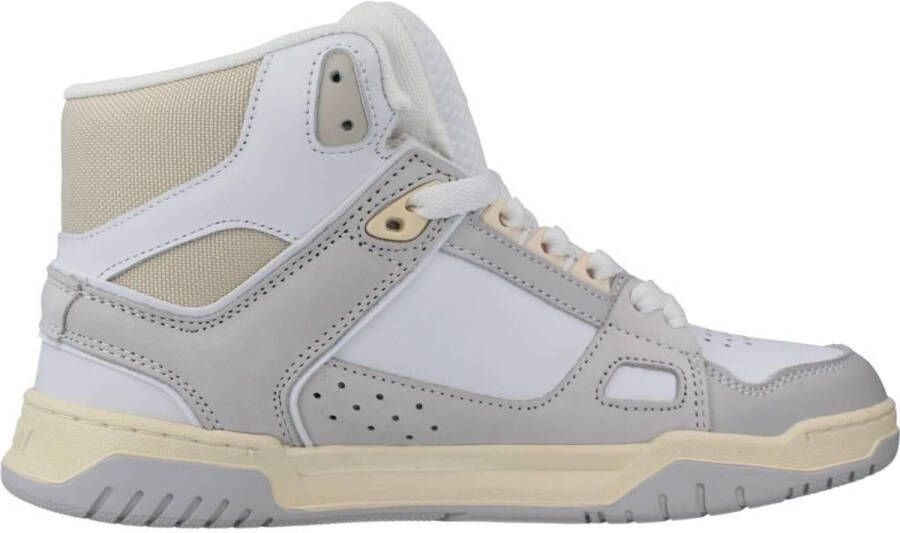 TOMMY JEANS Droid Mid Dames Hoge sneakers Leren Sneaker Dames Grijs