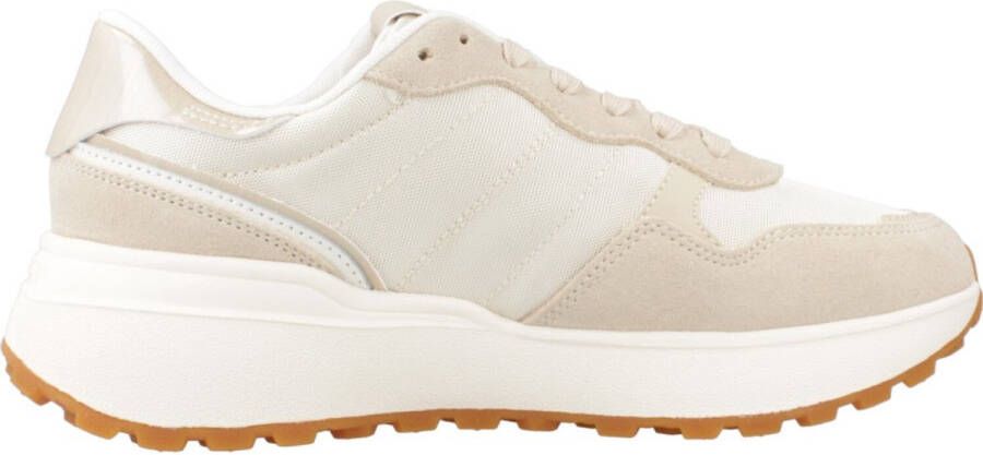 TOMMY JEANS Plateausneakers TJW CLEATED RUNNER vrijetijdsschoen lage schoen veterschoen met contrastafwerking