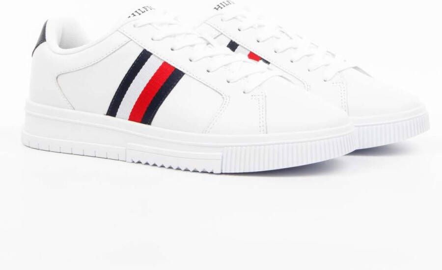 Tommy Hilfiger Minimalistische Witte Leren Sneaker White Heren