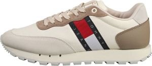 TOMMY JEANS Heren Sneakers Leather Runner Beige