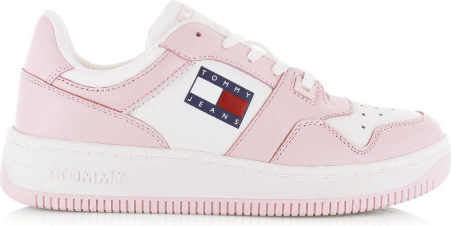 TOMMY HILFIGER Retro Basket wmn Roze Leer Lage sneakers Dames