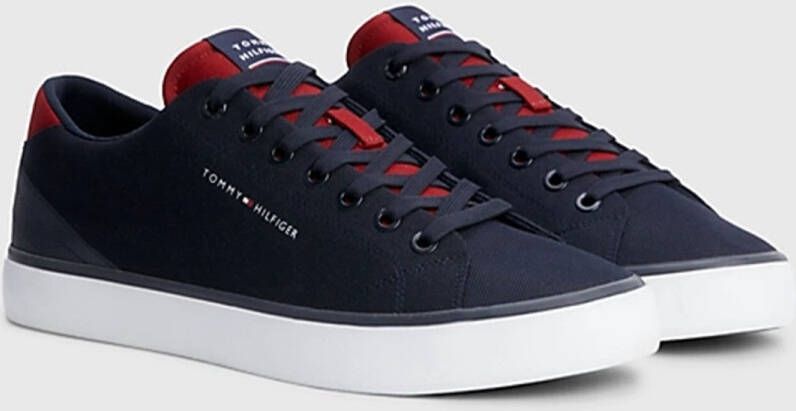 Tommy Hilfiger Sneakers TH HI VULC CORE LOW MESH met stijlvolle logoprint
