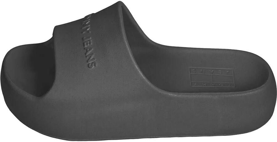 TOMMY JEANS Slippers TJW CHUNKY POOL SLIDE ESS plateau zomerschoen instapschoen comfortabele schoen logo-opdruk