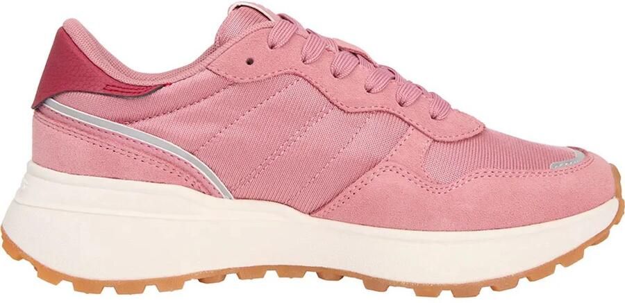 TOMMY JEANS Sneakers met sleehak TJW CLEATED RUNNER vrijetijdsschoen veterschoen halfhoge schoen met reflectorstrepen