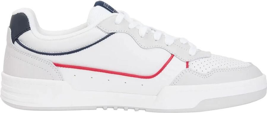 TOMMY JEANS Sneakers TJM CUPSOLE ELEVATED LEATHER vrijetijdsschoen halfhoge schoen veterschoen kleurige paspel in tommy kleuren