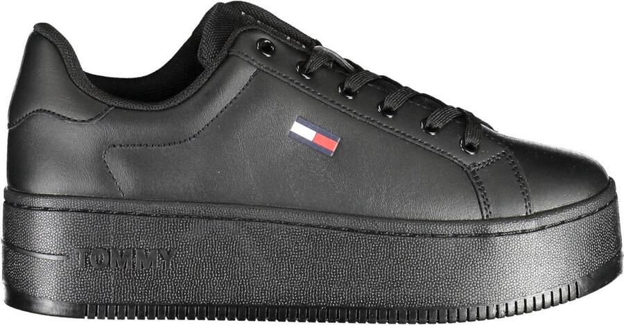 Tommy Hilfiger Zwarte Polyester Sneaker met Contrasterende Details