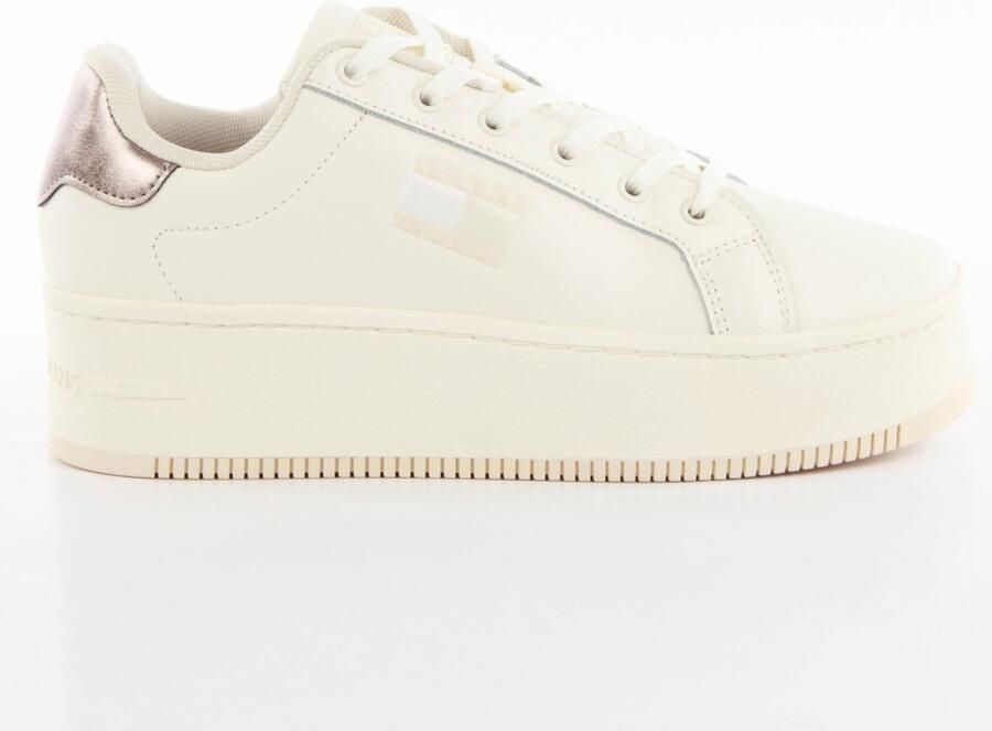 Tommy Jeans Flatform Metallic Schoenen Wit Vrouw
