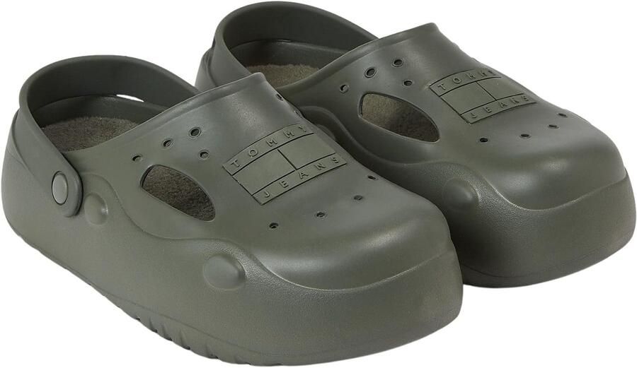 Tommy Jeans Heren Mule Slippers met Warme Voering Groen