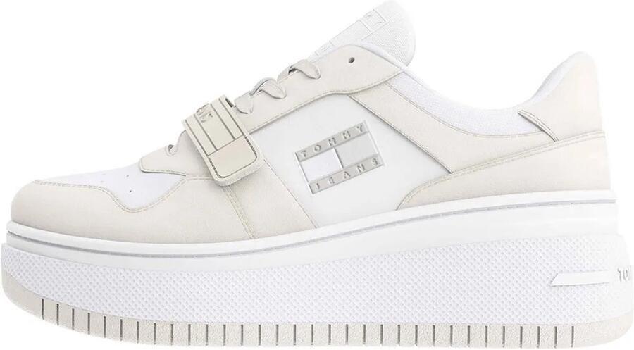 TOMMY JEANS Retro Basket Flatform Velcro Schoenen Wit Vrouw