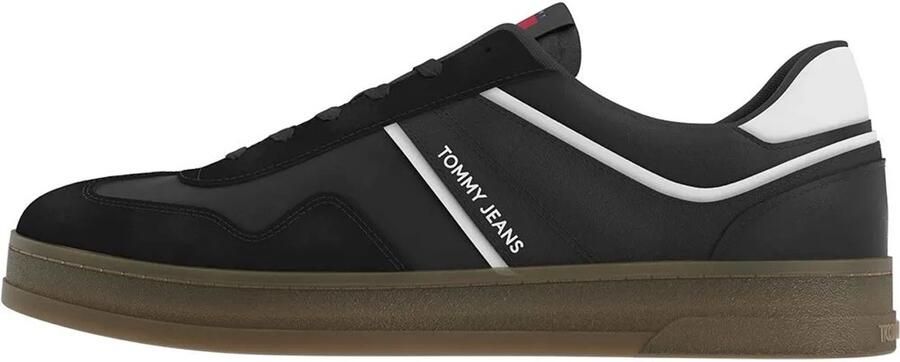 TOMMY JEANS Plateausneakers TJM LEATHER RETRO CUPSOLE vrijetijdsschoen lage schoen veterschoen met contrasterende details