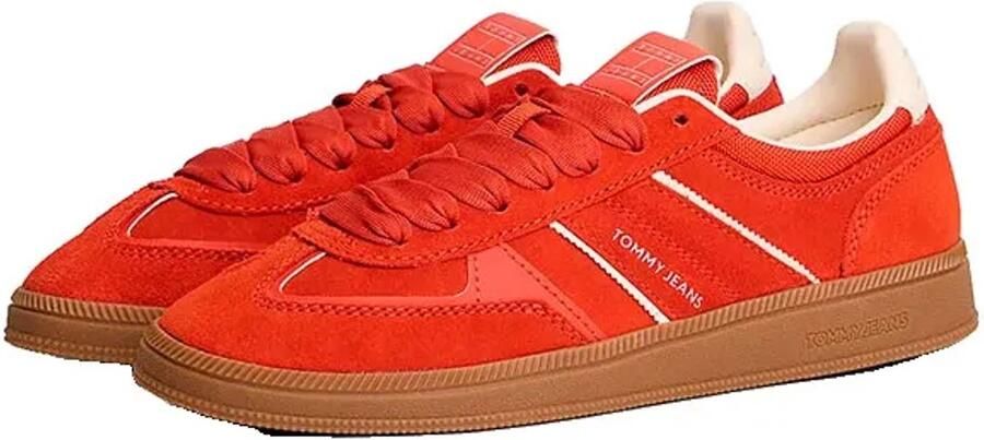 TOMMY JEANS The Greenwich Edge Suede Schoenen Oranje Vrouw