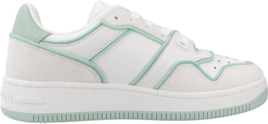 Tommy Jeans Tjw Retro Basket Foam Edge Sneakers Leren Sneaker Dames Wit