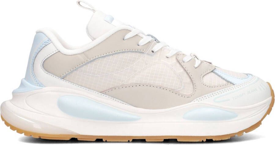 TOMMY JEANS W Fashion Runner Sneakers Leren Sneaker Dames Beige