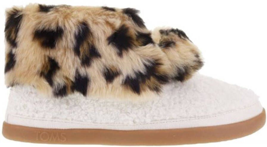 TOMS celeste natural faux shearling leopard pantoffel
