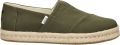 TOMS Espadrilles Alp Rope 2.0 10019899 Olive Recycled Cotton Slubby Woven - Groen