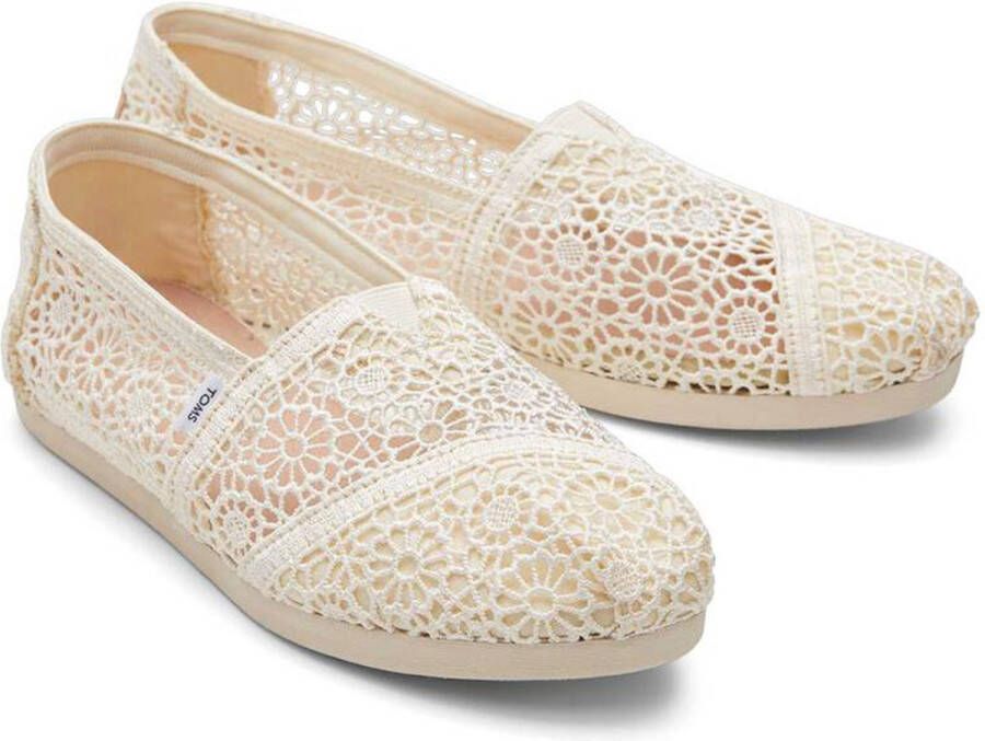 TOMS Alpargata Met Kant Beige Narural Moroccan Crochet