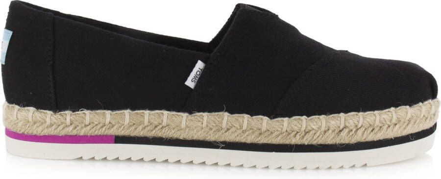 TOMS Alpargate Platform Rope dames espadrille Zwart