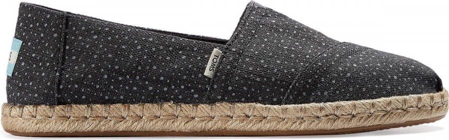 TOMS Espadrilles Dames Instappers Damesschoenen Canvas Alpargata Dots Zwart combi