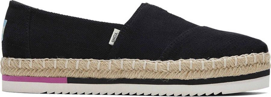 TOMS Schoenen Zwart Alpargata platform rope loafers zwart