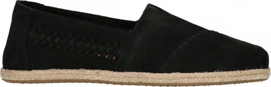 TOMS Classic Woven Panel Espadrille Dames 10009750 Black Nubuck