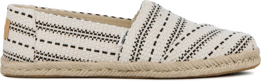 TOMS Espadrilles Female Instappers Damesschoenen Canvas Alpargata rope Wit combi