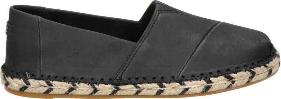 TOMS Espadrilles Dames Instappers Damesschoenen Leer Esparto Zwart combi