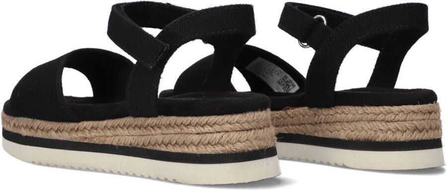 TOMS Meisjes Platte sandalen Diana Zwart Textiel Plateauzool