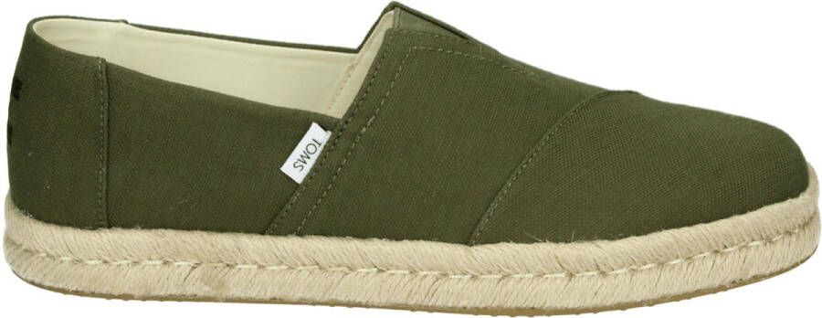 TOMS Espadrilles Alp Rope 2.0 10019899 Olive Recycled Cotton Slubby Woven
