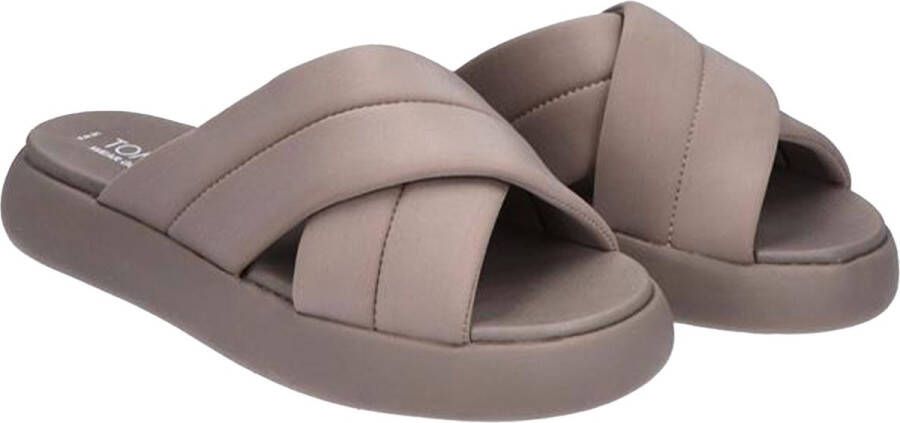 TOMS Taupe Alpargata mallow crossover slippers taupe