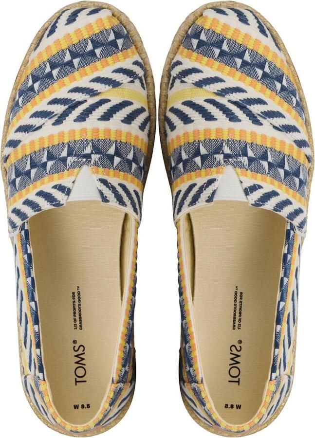TOMS Espadrilles Female Instappers Damesschoenen Canvas Alpargata rope pr Blauw wit