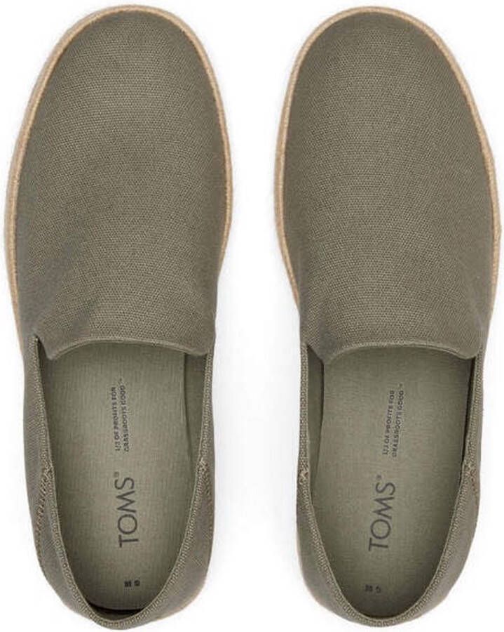TOMS Instappers Heren Santiago Heren Maat: 44 Materiaal: Canvas Kleur: Groen - Foto 2