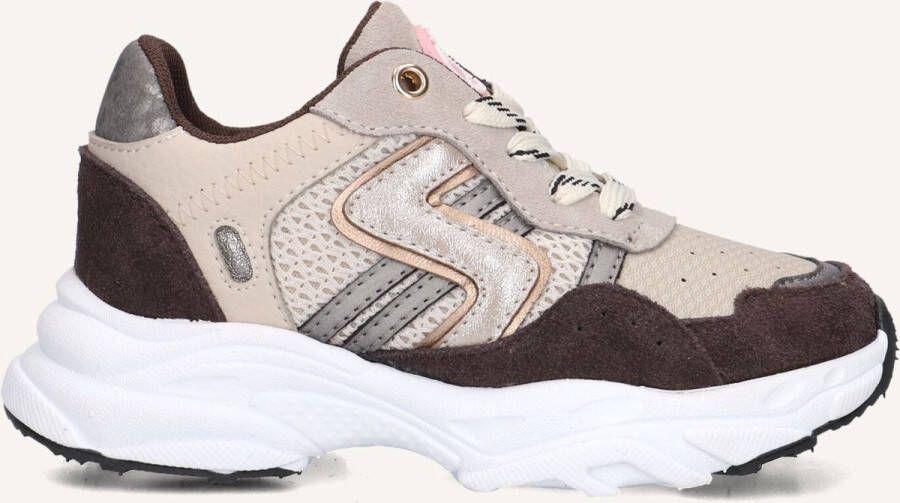 Ton & Ton Meisjes Lage sneakers Chunky zool Sanna Bruin Suède