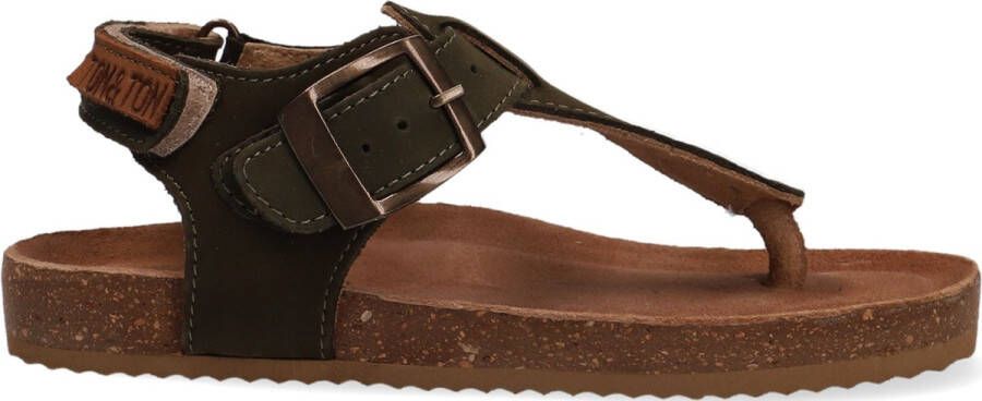 Ton & Ton Jongens Platte sandalen Pl_om001 Groen Leer - Foto 2