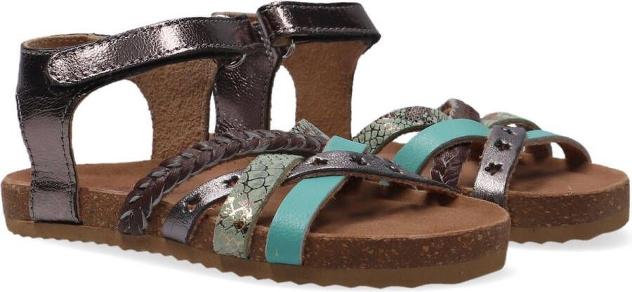 Ton & Ton Meisjes Platte sandalen Pl_omo08 Zilver Leer