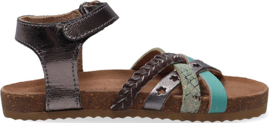 Ton & Ton Meisjes Platte sandalen Pl_omo08 Zilver Leer