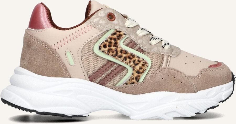 Ton & Ton Meisjes Lage sneakers Chunky zool Sanna Taupe Textiel