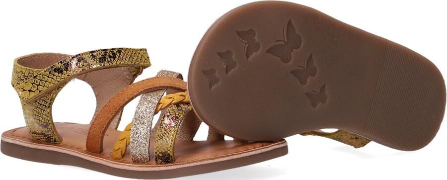 Ton & Ton Meisjes Platte sandalen Pl_om007 Geel Leer - Foto 5