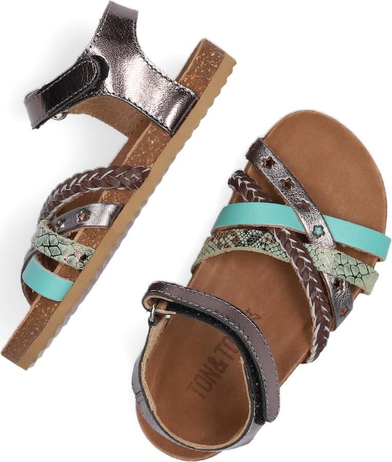 Ton & Ton Meisjes Platte sandalen Pl_omo08 Zilver Leer - Foto 3