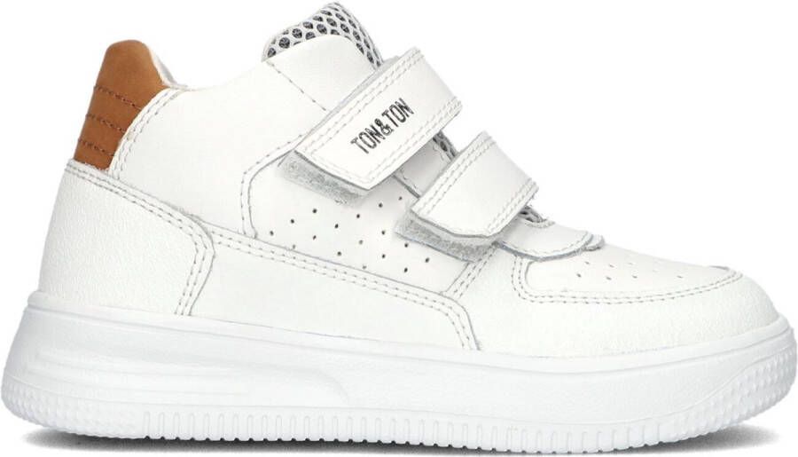 Ton & Ton Unisex Sneakers Helge Leren Lage sneakers Wit